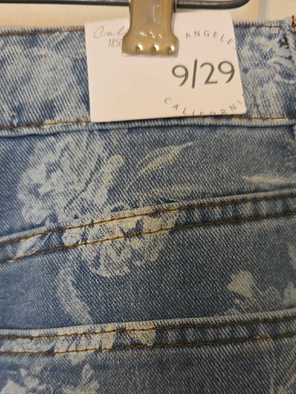 Cali 1850 NEW Floral Print Wide-Leg Jeans - Light Blue/White Flowers - Picture 3 of 7